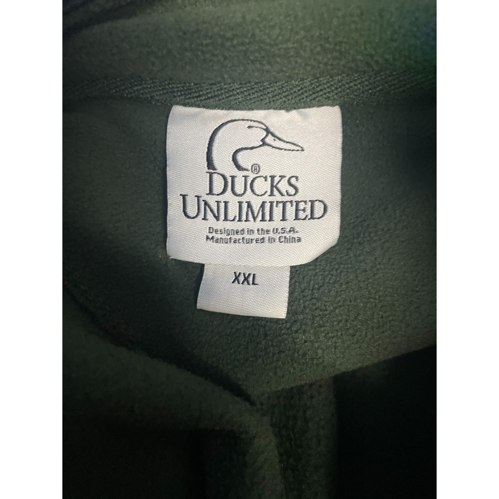 Ducks Unlimited Fleece Jacket Mens 2XL‎ Green Long Sleeve Pullover 1/4 Zip - Picture 6 of 6